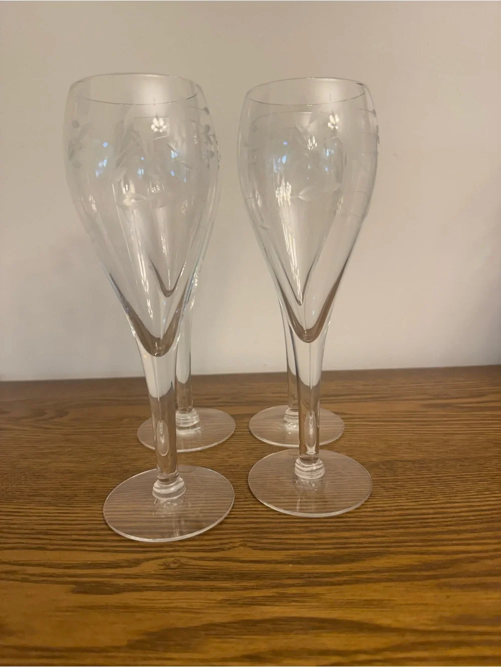 4 vintage Princess House crystal Champagne glasses in the classic 